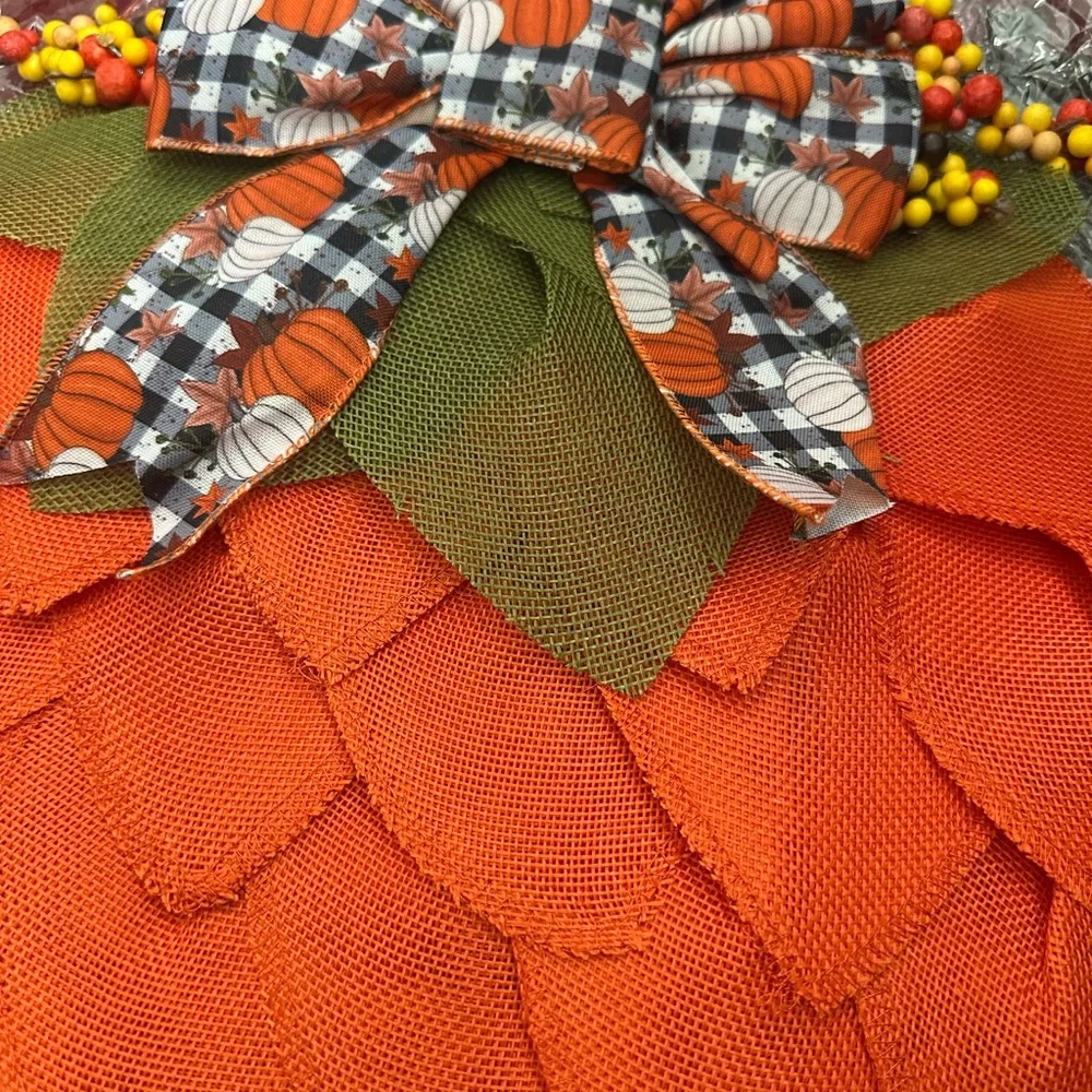 Chic Orange Textured wreath for the holidays